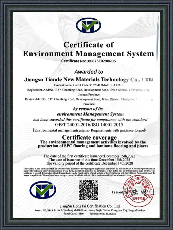 Certifikát systému environmentálního managementu